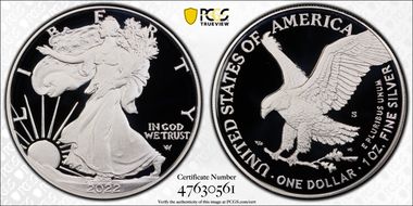2022-S $1 Silver Eagle PR70DCAM