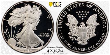 1986-S $1 Silver Eagle PR69DCAM