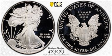 1987-S $1 Silver Eagle PR69DCAM