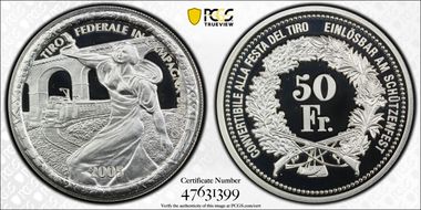 2005 50 Fr Brusio Haberling-72a RE w/o Fineness PR69DCAM