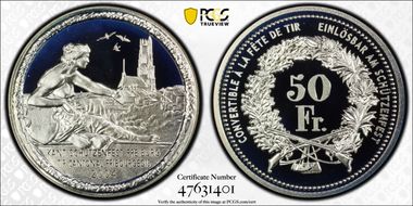 2004 HF 50 Fr Fribourg Haberling-70a Plain Edge PR70DCAM
