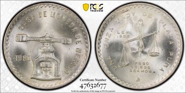 1980/79-Mo Onza KM-M49b.5 Ag MS66