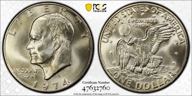1974-S $1 Silver MS67