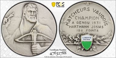 1931 Medal Lausanne R-1637b Matte Ag SP65