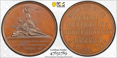 1889 Medal Luzern R-871b Bronzed AE SP64