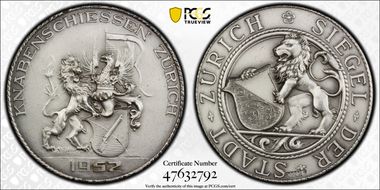 1952 Medal Zurich R-1915a Matte Ag SP64