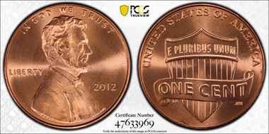 2012 1C Shield MS67+ RD