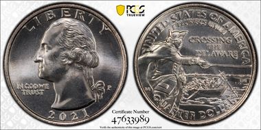 2021-P 25C Crossing the Delaware MS67