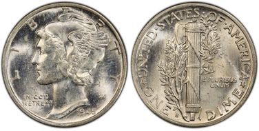 1945-S 10C Micro S, FS-512 MS65FB