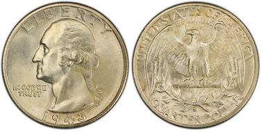 1943-S 25C Trumpet Tail S FS-501 MS67