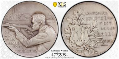 1900 Medal Basel R-127a Matte Ag SP63