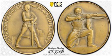 1937 Medal Valais R-1542 AE Matte SP63