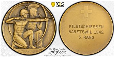 1942 Medal R-1885a Zurich AE SP65