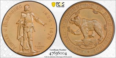 1897 Medal Bern R-234b Bronzed AE SP63