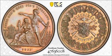 1877 Medal Winterthur R-1739c Cu SP1BN