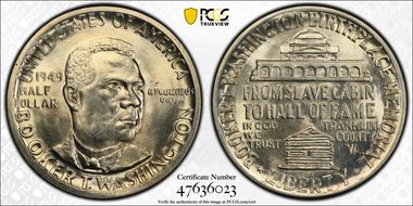 1949-D 50C Booker T. Washington MS65