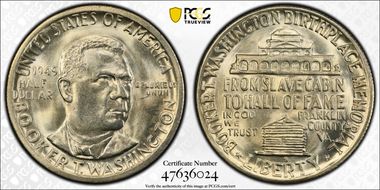 1949-S 50C Booker T. Washington MS65