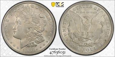 1921 $1 Morgan MS62