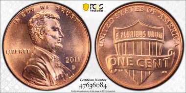 2011-D 1C Shield MS67RD