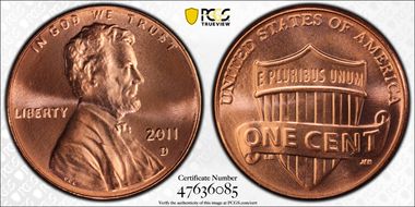 2011-D 1C Shield MS67RD