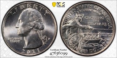 2021-P 25C Crossing the Delaware MS67