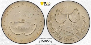 1900 Medal Maroggia R-1418a Matte Ag SP63