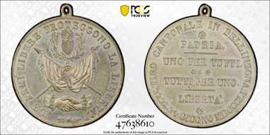 1851 Medal Bellinzona R-1341b White Metal SP61