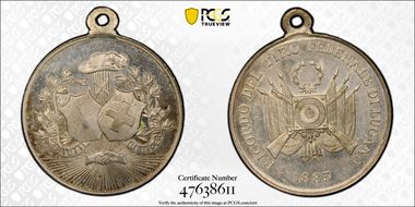 1883 Medal Lugano R-1374a Silvered-Ae SP63