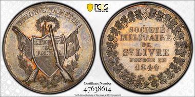 1844 Medal St. Livres R-1557a Ag SP62