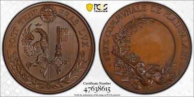 1892 Medal Plainpalais R-677c  Bronzed Cu SP65