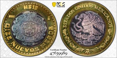 1995-Mo 10 Peso PR67CAM