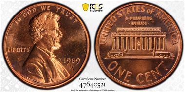 1989-D 1C MS67RD