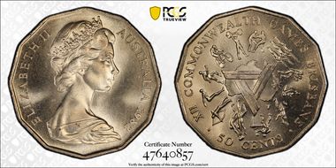 1982 50C Commonwealth Games MS67