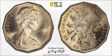 1982 50C Commonwealth Games MS67