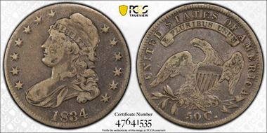 1834 50C O-105, Lg Date, Sm Letters N1