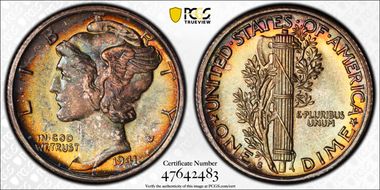 1941-S/S 10C RPM, FS-501 MS66FB