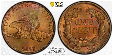 1857 1C DDO, FS-102, Snow-15 MS66
