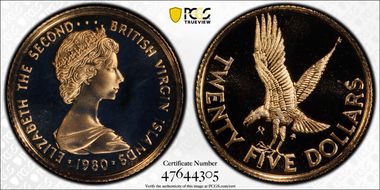 1980-FM $25 Diving Osprey KM-27  Au PR69DCAM