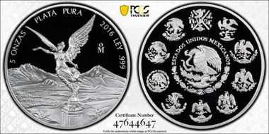 2016-Mo 5 Onza Libertad Ag PR69DCAM
