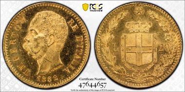 1882-R 20 L KM-21  Au MS62