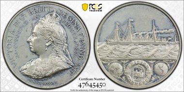 1897 Medal BHM-3515 Eimer-1818 WM Steamship - British Commerce SP55
