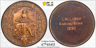 No Date Medal Royal Agricultural Society of Kenya Ae N1BN