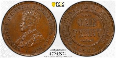 1929 (m) 1D Indian obverse MS62BN
