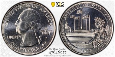 2019-D 25C American Memorial NP MS67