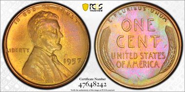 1957 1C MS66RB