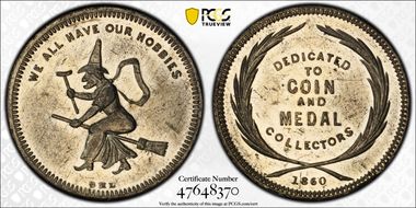 1860 Token Miller NY-491A White Metal George H. Lovett MS61