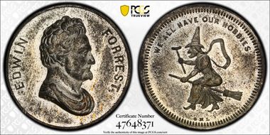 No Date Token Lovett Mule, White Metal Edwin Forrest MS60