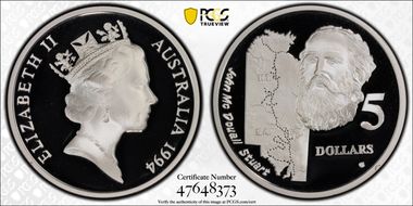 1994 $5 John McDouall Stuart Australian Explorers PR70DCAM