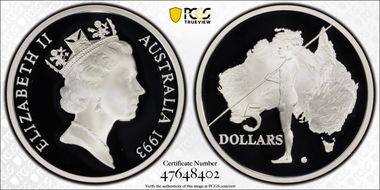 1993 $5 Aboriginal Exploration PR70DCAM