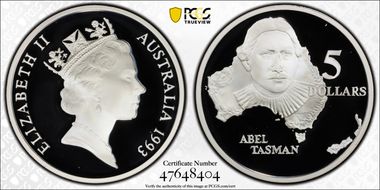 1993 $5 Tasman PR70DCAM